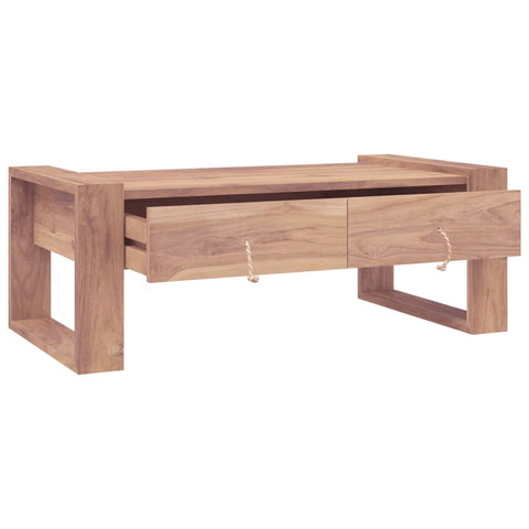 vidaXL Couchtisch 110×60×40 cm Teak Massivholz