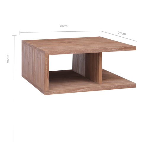 vidaXL Couchtisch 70 x 70 x 30 cm Massivholz Teak