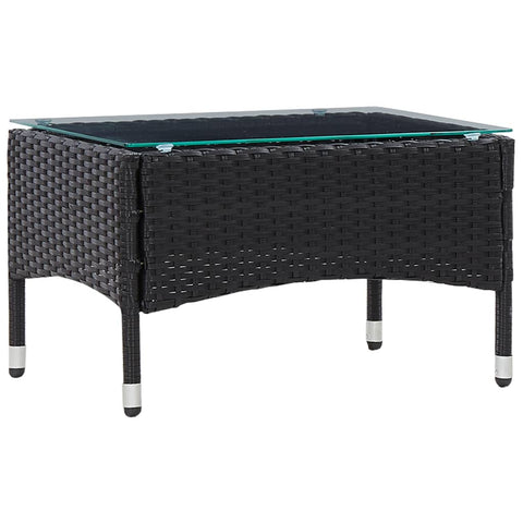 vidaXL Couchtisch Schwarz 60x40x36 cm Poly Rattan