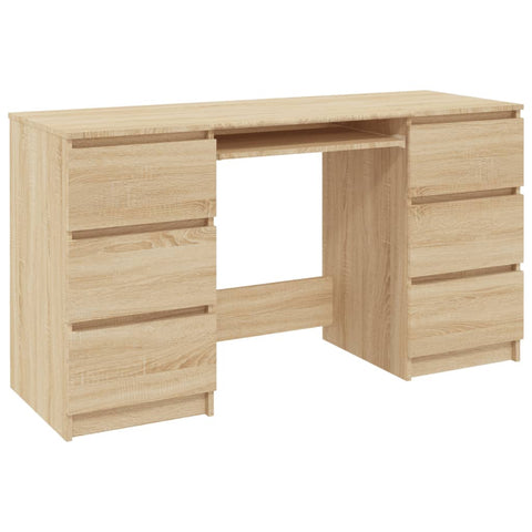 vidaXL Schreibtisch Sonoma-Eiche 140x50x77 cm Holzwerkstoff