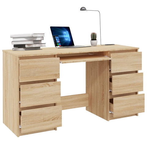 vidaXL Schreibtisch Sonoma-Eiche 140x50x77 cm Holzwerkstoff