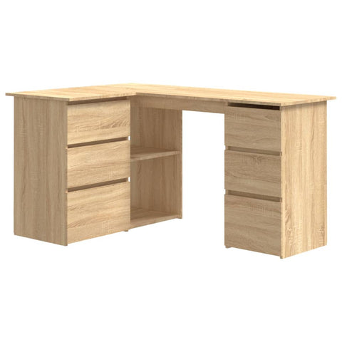 vidaXL Eckschreibtisch Sonoma-Eiche 145x100x76 cm Holzwerkstoff