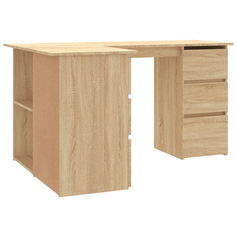 vidaXL Eckschreibtisch Sonoma-Eiche 145x100x76 cm Holzwerkstoff