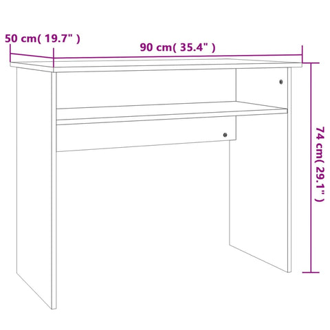 vidaXL Schreibtisch Betongrau 90x50x74 cm Holzwerkstoff