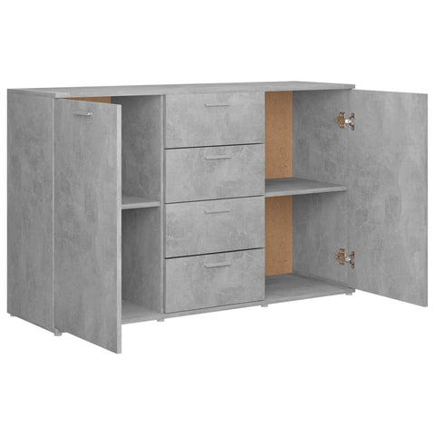 Sideboard Betongrau 120x35,5x75 cm Holzwerkstoff