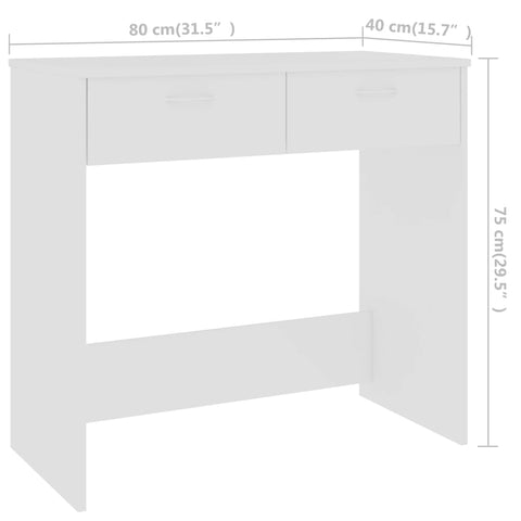 vidaXL Schreibtisch Weiß 80×40×75 cm Holzwerkstoff