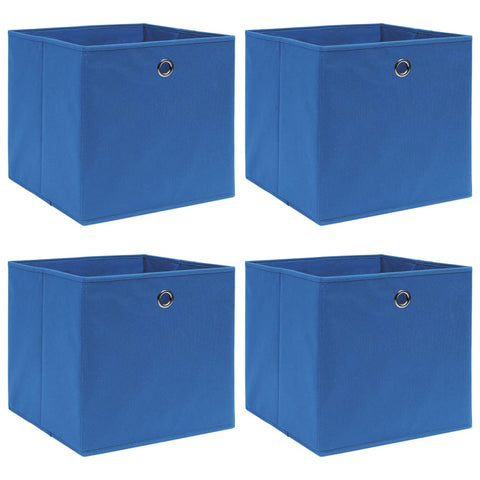 Aufbewahrungsboxen 4 Stk. Blau 32x32x32 cm Stoff