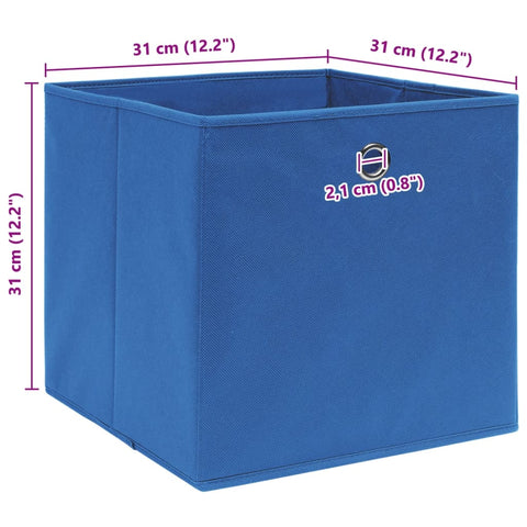 Aufbewahrungsboxen 4 Stk. Blau 32x32x32 cm Stoff