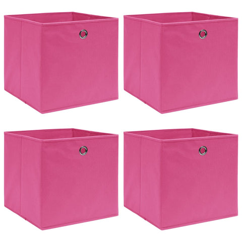 Aufbewahrungsboxen 4 Stk. Rosa 32x32x32 cm Stoff