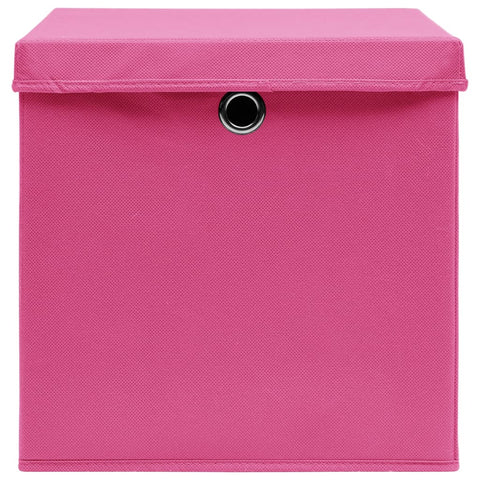 Aufbewahrungsboxen mit Deckeln 4 Stk. Rosa 32x32x32 cm Stoff