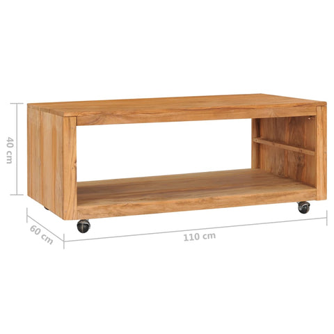 vidaXL Couchtisch 110x60x40 cm Massivholz Teak