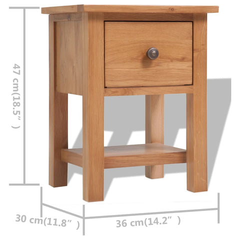 vidaXL Nachttische 2 Stk. 36x30x47 cm Massivholz Eiche