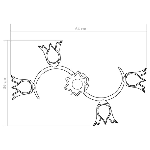 Deckenleuchte mit Glasschirmen für 5 E14 Glühlampen