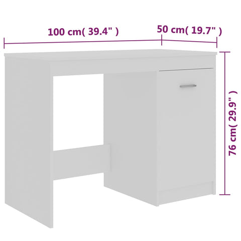 vidaXL Schreibtisch Weiß 100×50×76 cm Holzwerkstoff