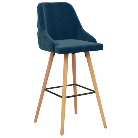 vidaXL Barhocker 2 Stk. Blau Samt