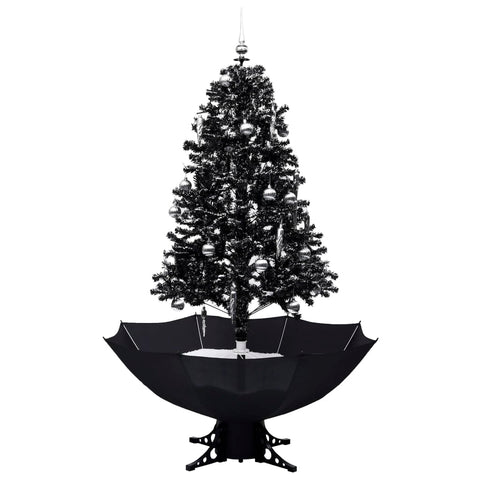 Schneiender Weihnachtsbaum mit Schirmfuß Schwarz 170 cm PVC