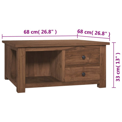 vidaXL Couchtisch 68x68x33 cm Teak Massivholz