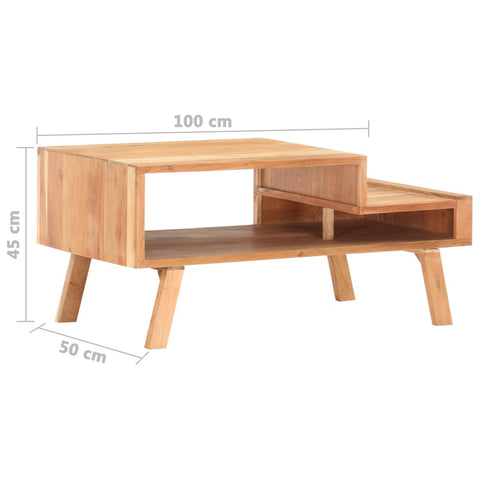 vidaXL Couchtisch 100 x 50 x 45 cm Akazie Massivholz