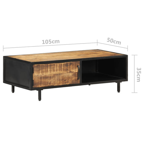 vidaXL Couchtisch 105x50x35 cm Raues Mangoholz