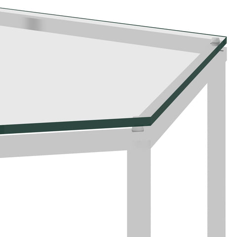 vidaXL Couchtisch Silbern 60x53x50 cm Edelstahl und Glas