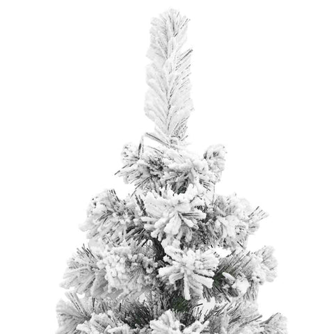 Künstlicher Weihnachtsbaum Schlank mit Schnee Grün 240 cm PVC