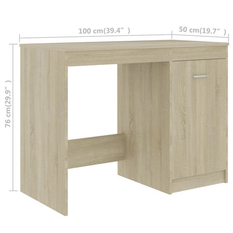 vidaXL Schreibtisch Sonoma-Eiche 140x50x76 cm Holzwerkstoff