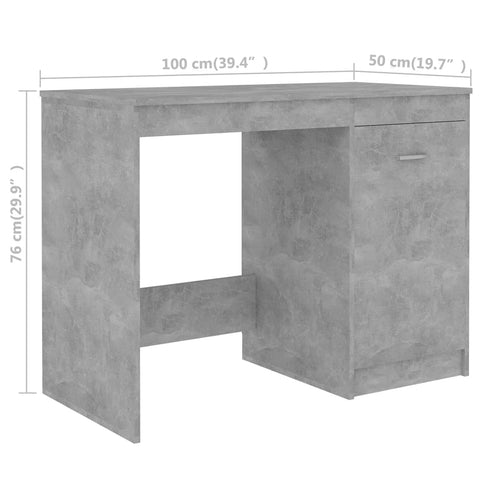 vidaXL Schreibtisch Betongrau 140x50x76 cm Holzwerkstoff