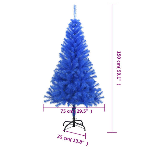 Künstlicher Weihnachtsbaum mit Ständer Blau 150 cm PVC