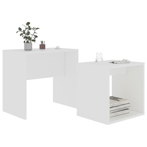 vidaXL Couchtisch-Set Weiß 48x30x45 cm Holzwerkstoff