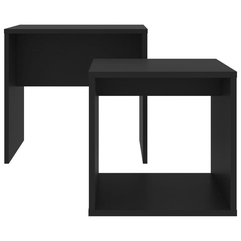 vidaXL Couchtisch-Set Schwarz 48x30x45 cm Holzwerkstoff