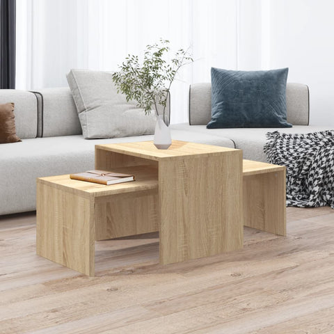 vidaXL Couchtisch-Set Sonoma-Eiche 100x48x40 cm Holzwerkstoff