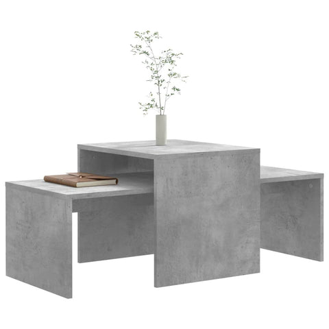 vidaXL Couchtisch-Set Betongrau 100x48x40 cm Holzwerkstoff