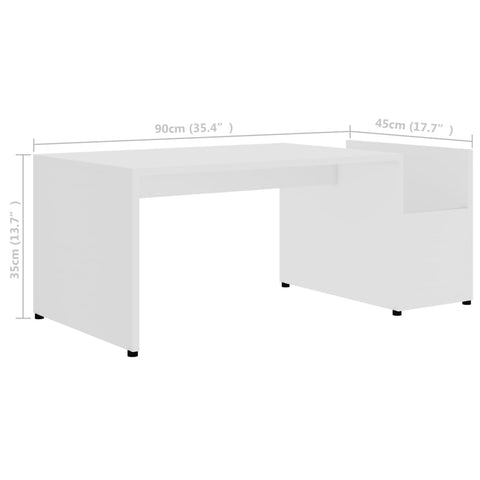 vidaXL Couchtisch Weiß 90x45x35 cm Holzwerkstoff