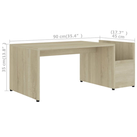 vidaXL Couchtisch Sonoma-Eiche 90x45x35 cm Holzwerkstoff