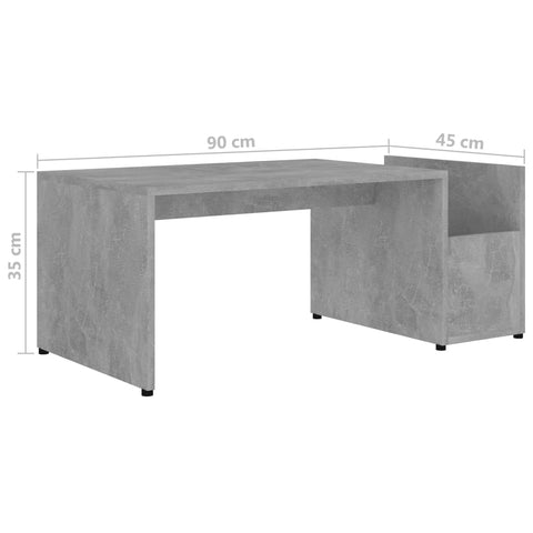 vidaXL Couchtisch Betongrau 90x45x35 cm Holzwerkstoff