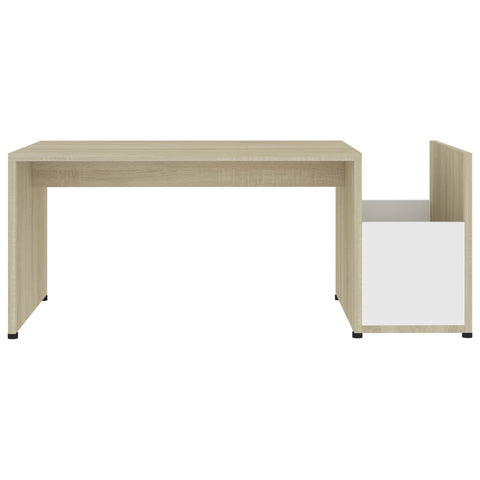 Couchtisch Weiß Sonoma-Eiche 90x45x35 cm Holzwerkstoff