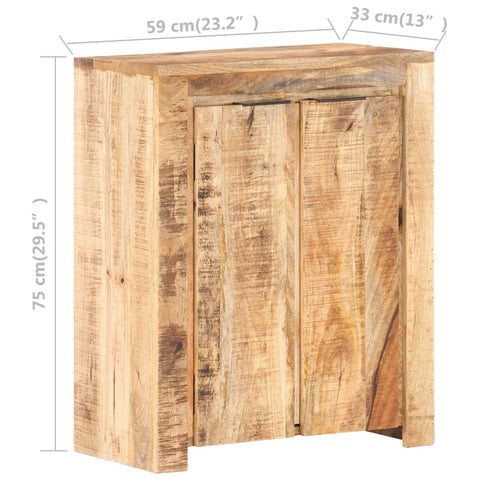 vidaXL Sideboard 59x33x75 cm Raues Mangoholz