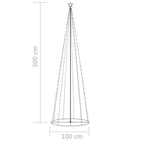 Weihnachtsbaum in Kegelform 330 LEDs Bunt 100x300 cm