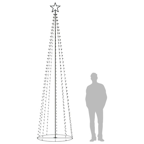 vidaXL Weihnachtsbaum in Kegelform 400 LEDs Bunt 100x360 cm