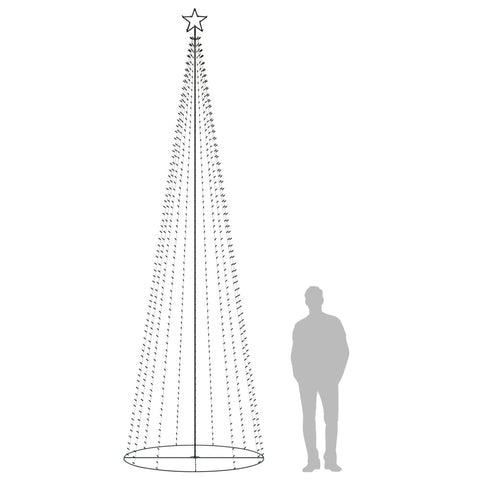 vidaXL Weihnachtsbaum in Kegelform 752 LEDs Bunt 160x500 cm