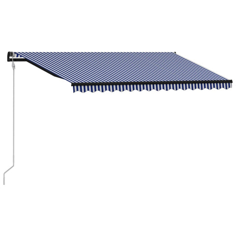 Automatisch Einziehbare Markise 450×300 cm Blau und Weiß