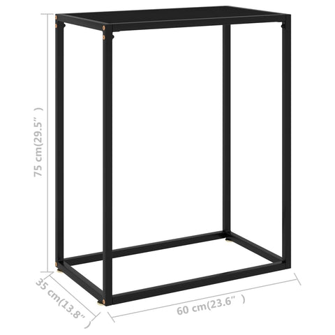 vidaXL Konsolentisch Schwarz 60x35x75 cm Hartglas