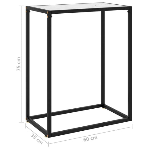 vidaXL Konsolentisch Weiß 60x35x75 cm Hartglas