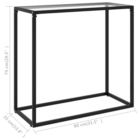 vidaXL Konsolentisch Transparent 80x35x75 cm Hartglas