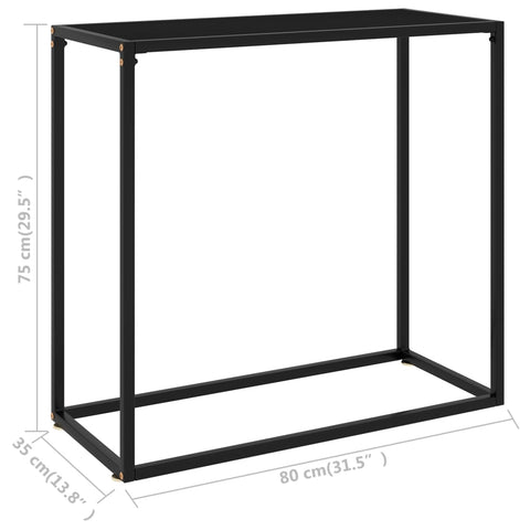 vidaXL Konsolentisch Schwarz 80x35x75 cm Hartglas