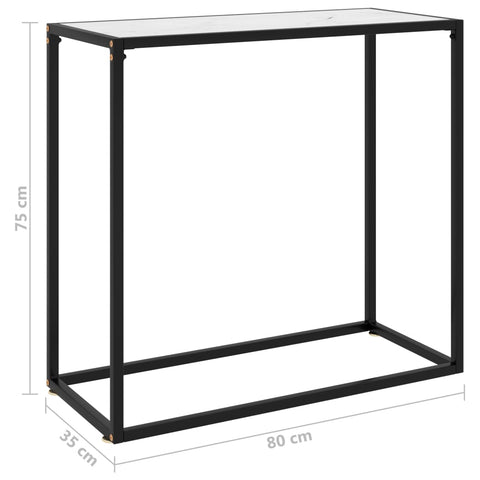 vidaXL Konsolentisch Weiß 80x35x75 cm Hartglas