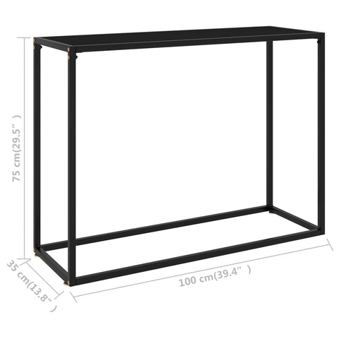 vidaXL Konsolentisch Schwarz 100x35x75 cm Hartglas