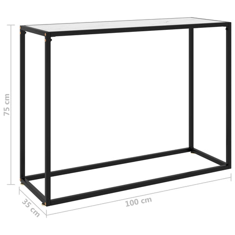 vidaXL Konsolentisch Weiß 100x35x75 cm Hartglas