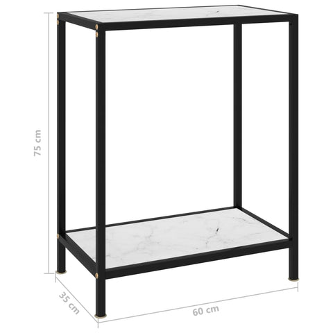 vidaXL Konsolentisch Weiß 60x35x75 cm Hartglas