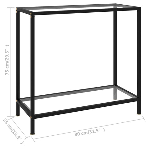 vidaXL Konsolentisch Transparent 80x35x75 cm Hartglas